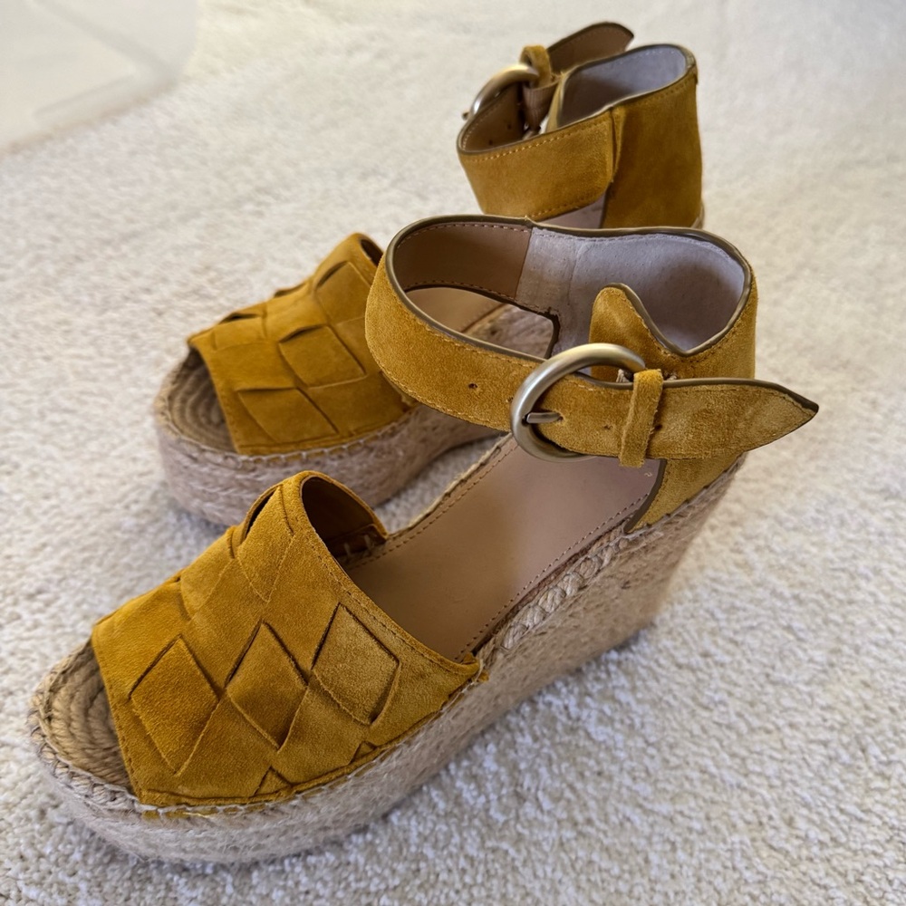 MARC FISHER LTD Adalla Basketweave Suede Platform Wedge Sandals - Picture 2 of 7
